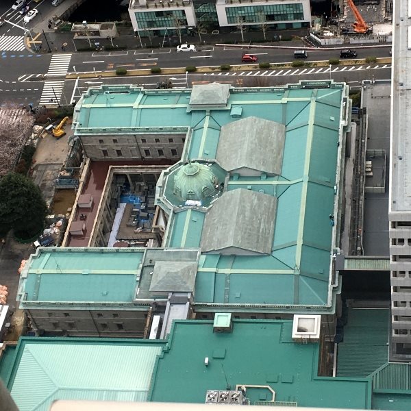 上から見た日本銀行