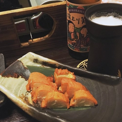 地ビールとチーズれんこん