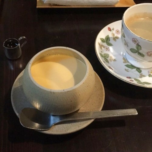 黒川温泉のカフェのプリン