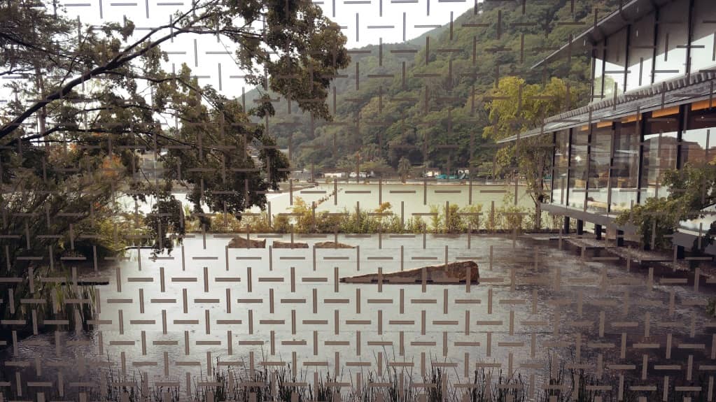 福田美術館の2階からの眺め